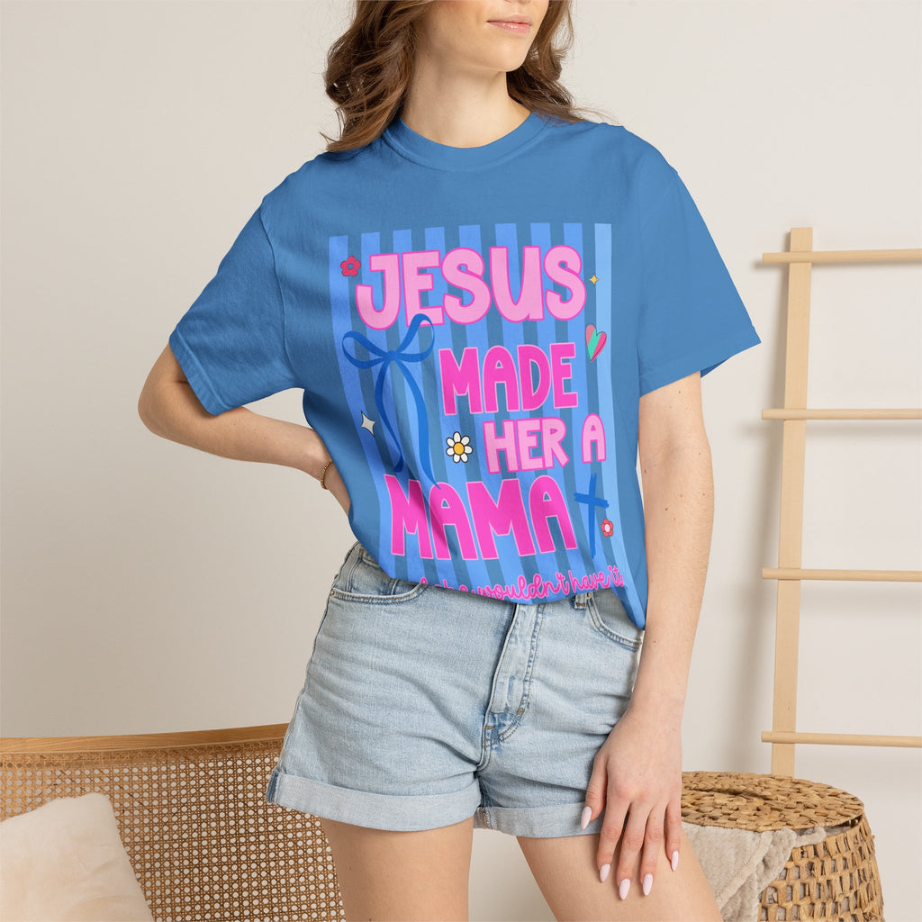 Jesus Made Her a Mama T-Shirt Jesus Made Her A Mama Shirt, Christian Mom Shirt, Faith Based Mama Tee, Religious Mother Shirt, Christian Women Graphic Tee, Cool Moms Tee