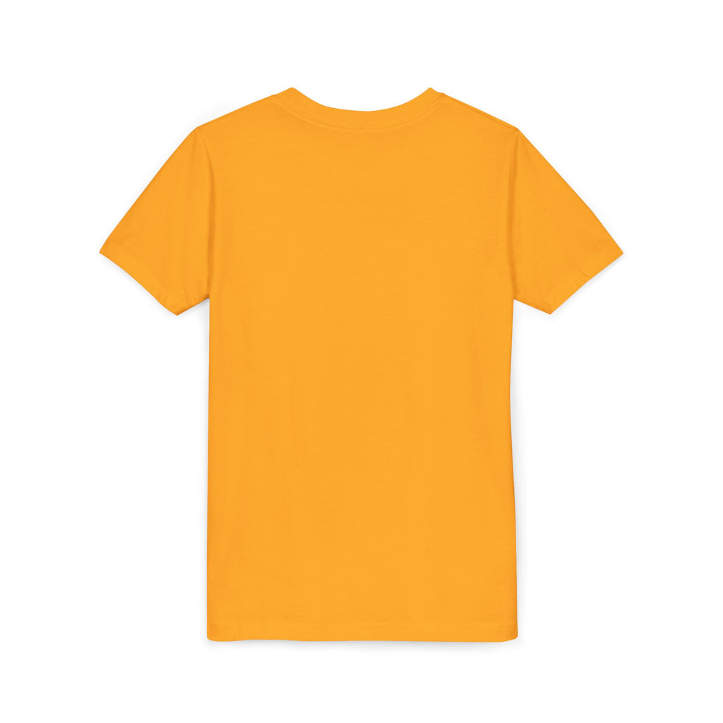 Youth Tee — "Sunshine and Jesus" Pink & Yellow Striped Christian Graphic