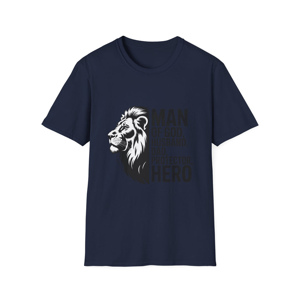 Man of God Husband Dad Protector Hero T-Shirt