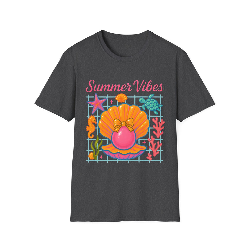 T-Shirt — "Summer Vibes" Seashell & Sea Life Beach Tee