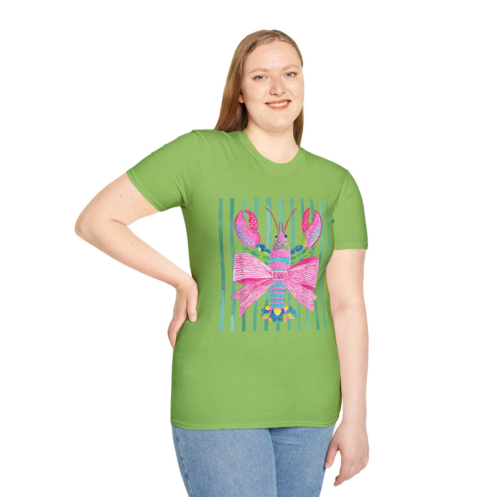 Easter Lobster Tee — Pink Floral Bow Beach Crab T-Shirt