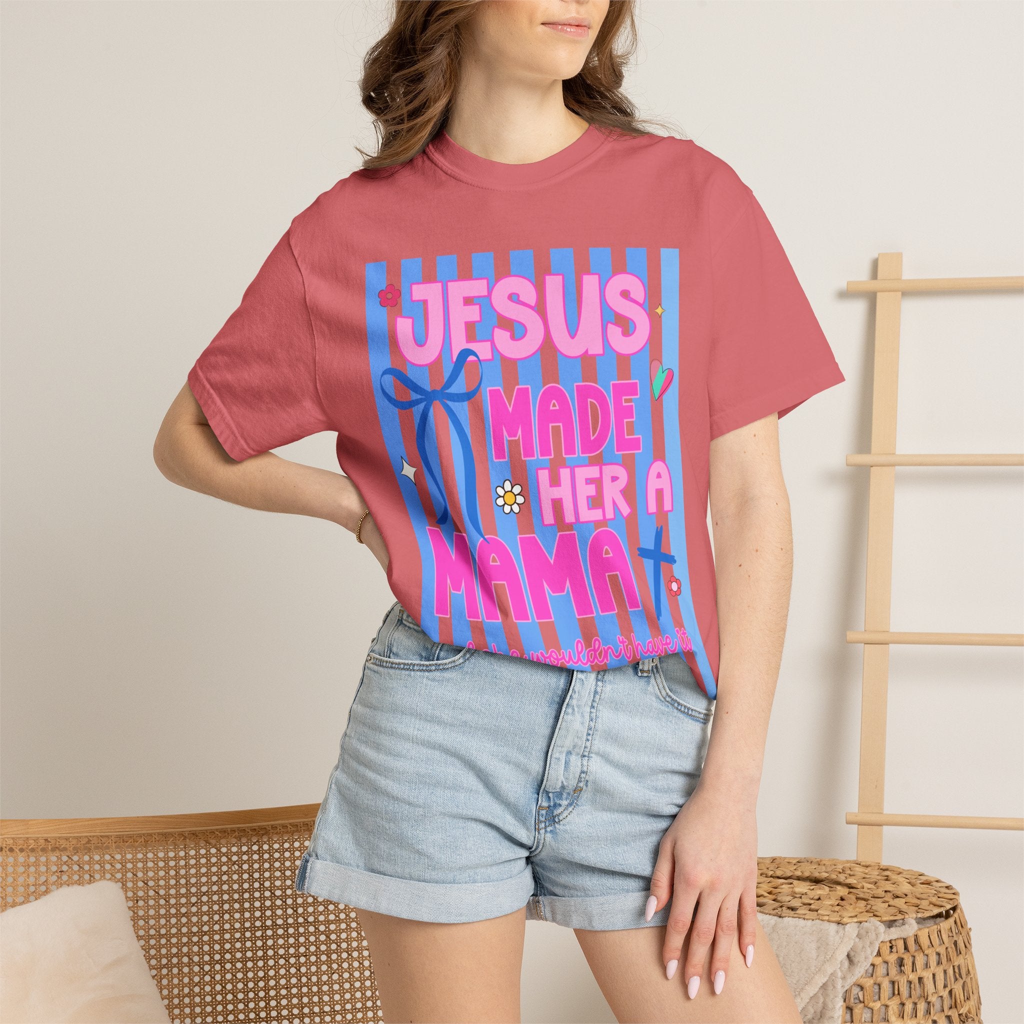 Jesus Made Her a Mama T-Shirt Jesus Made Her A Mama Shirt, Christian Mom Shirt, Faith Based Mama Tee, Religious Mother Shirt, Christian Women Graphic Tee, Cool Moms Tee